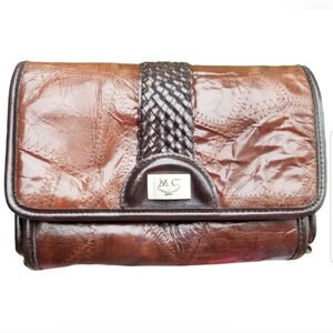 MARC CHANTEL VINTAGE STITCH PATCHWORK LEATHER HANDBAG